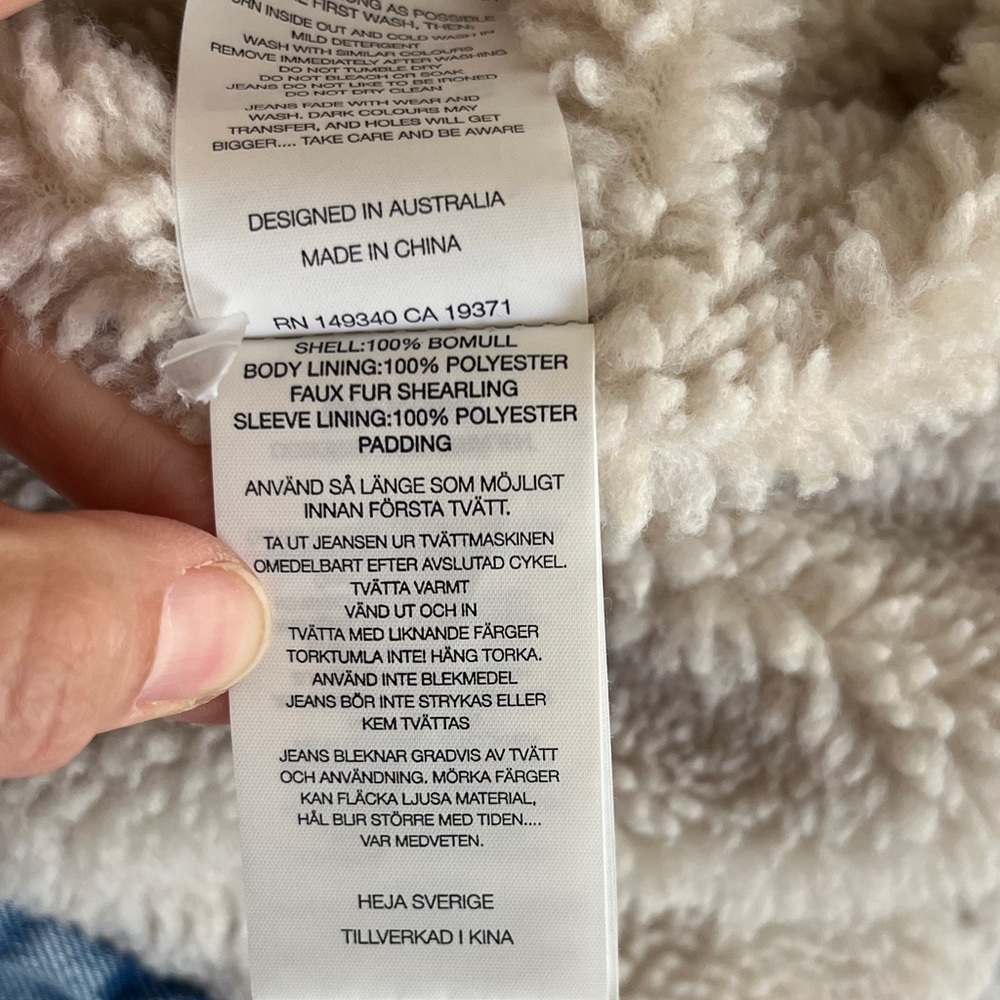 ROLLA'S Light Blue Denim Sherpa Jacket - Picture 9 of 10